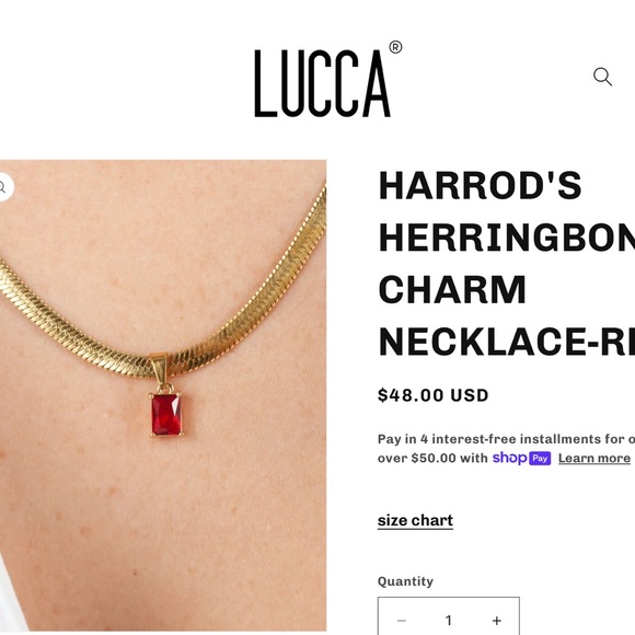 Lucca Couture Jewelry - Saale ♥️Lucca red garnet charm necklace